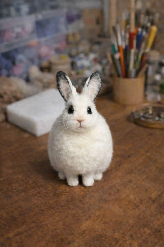 Raylume Handmade Needle-Felted Rabbit Figurine
