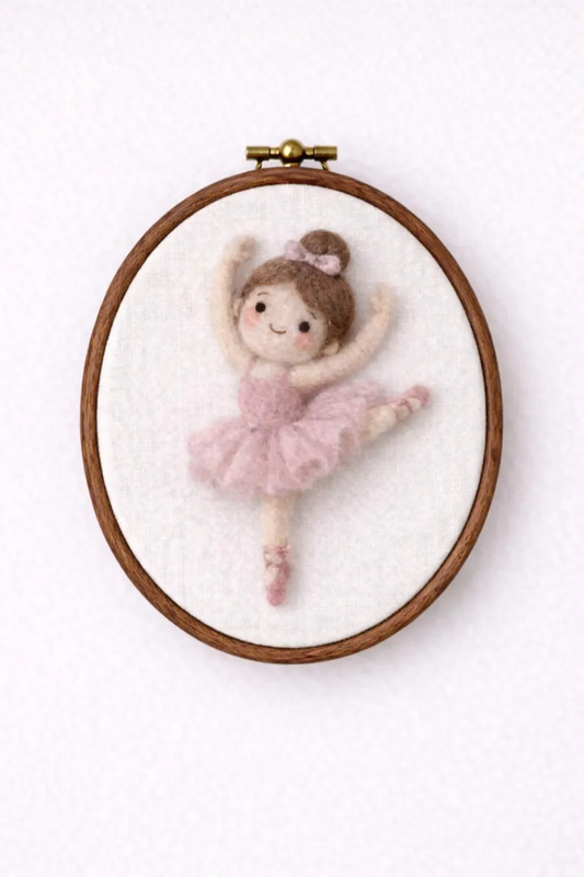 Raylume Custom Needle Felted Ballerina Doll-Personalized Gift for Ballet Lovers,Name Embroidery,Handmade Art For Girls