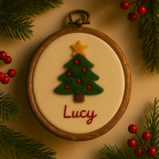 Raylume Personalized Christmas Tree Embroidery Hoop