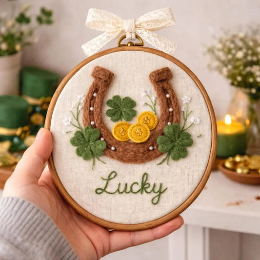 Personalized Horseshoe Embroidery Hoop