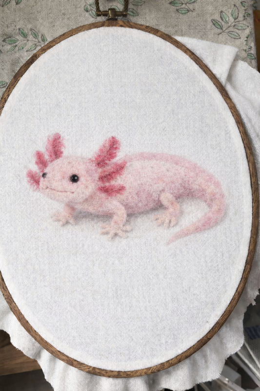 Custom Needle Felted Salamander Portrait