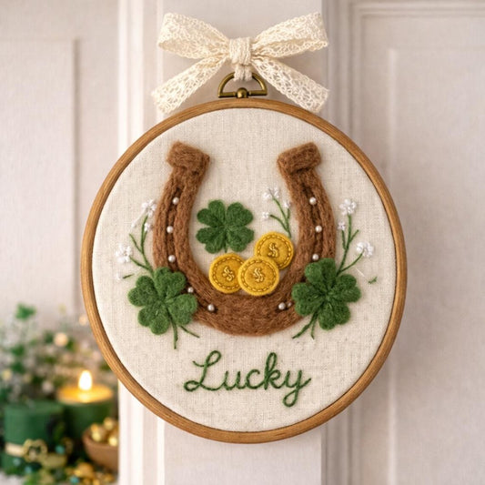 Personalized Horseshoe Embroidery Hoop