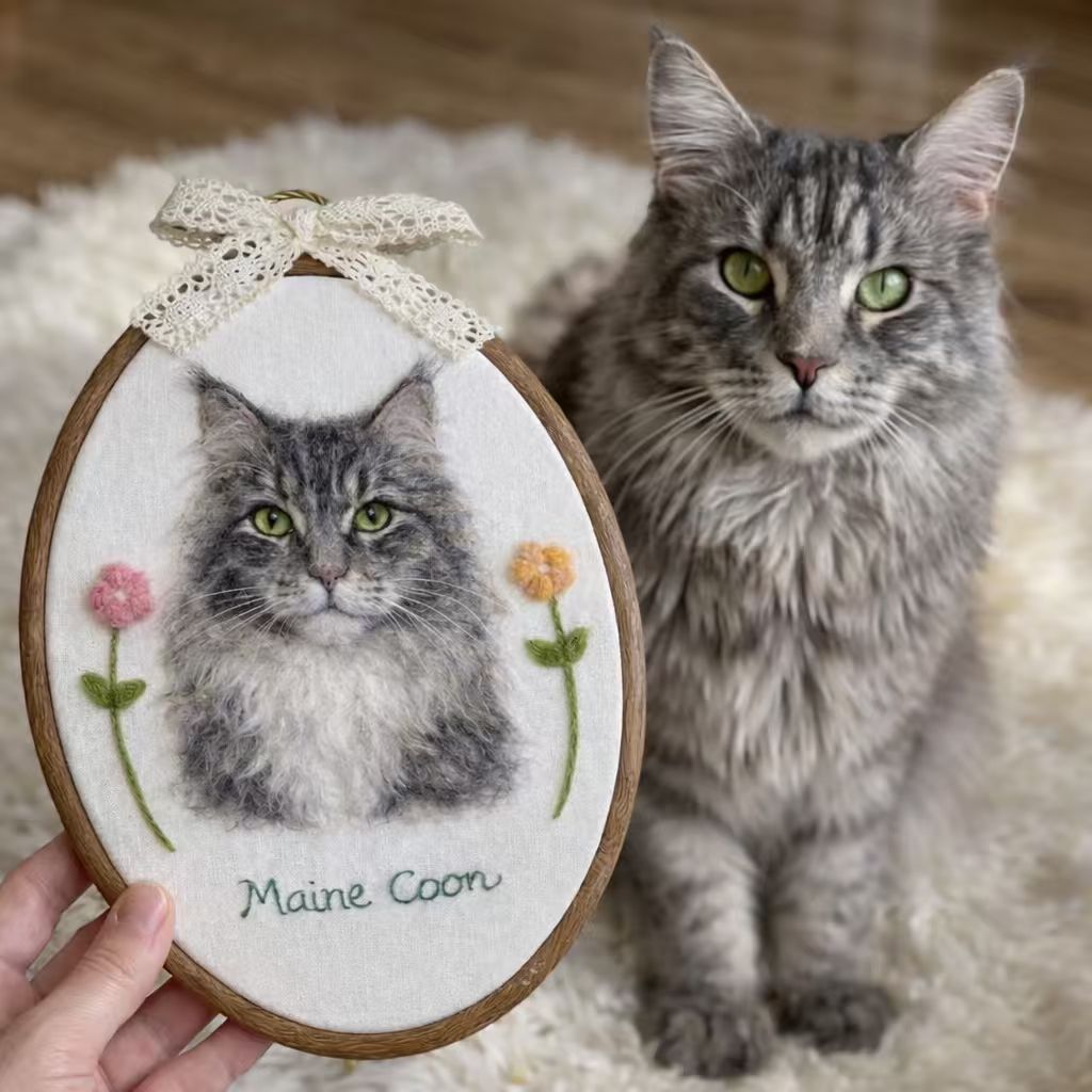 cat embroidery hoop