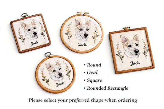 Raylume Custom Felt Pet Portrait, Embroidered Goat, Personalized Pet Memorial 